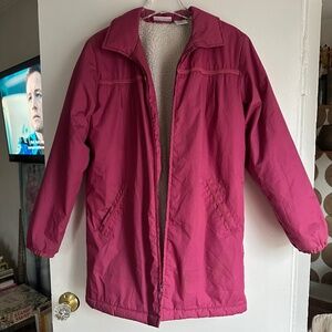 Pink sherpa lined coat